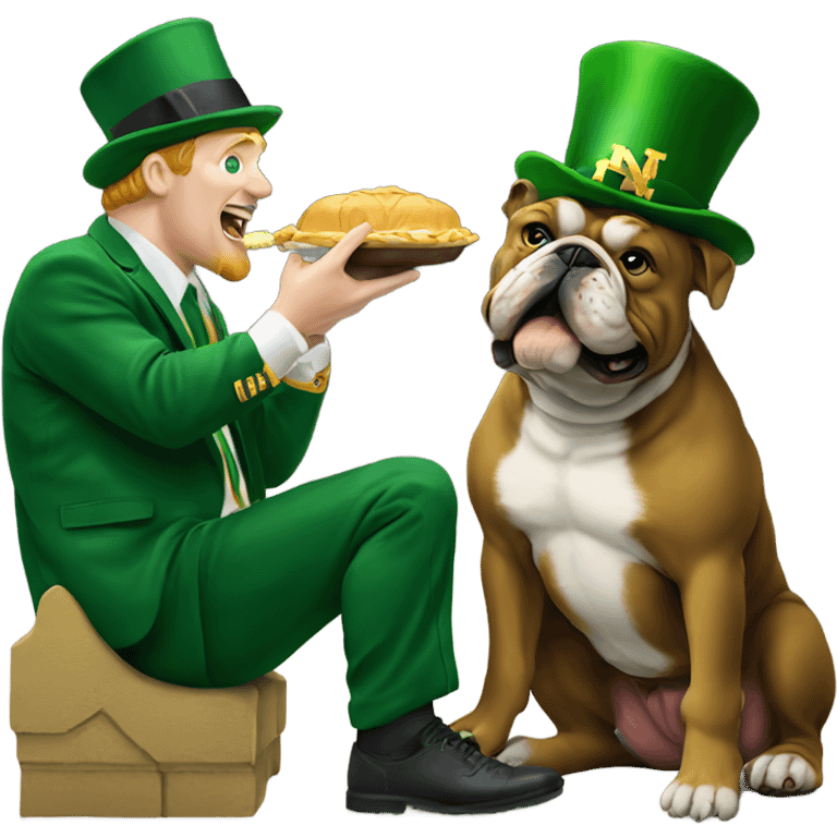 Notre dame Irish leprechaun eating bulldog emoji