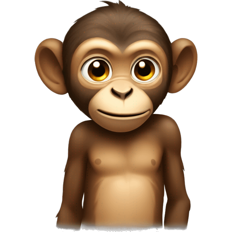 young brown monkey shrugging emoji