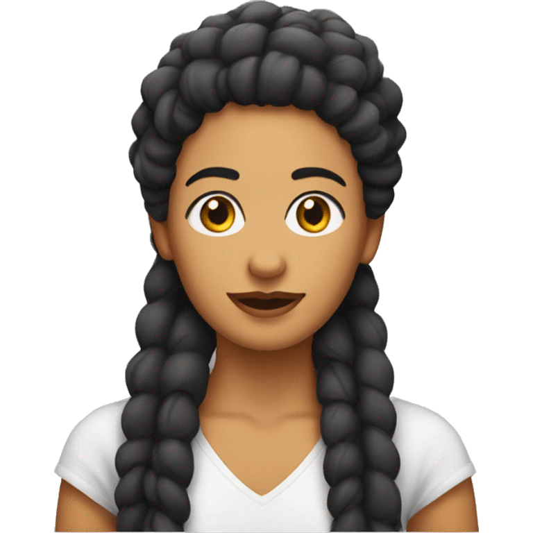 Chica con rulos castaños emoji