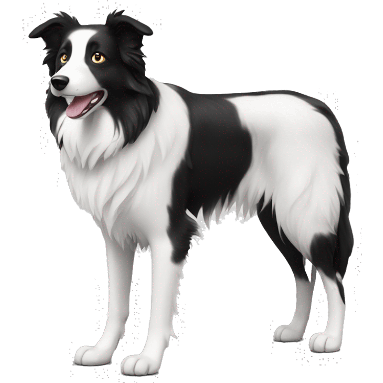 Black and white border collie emoji