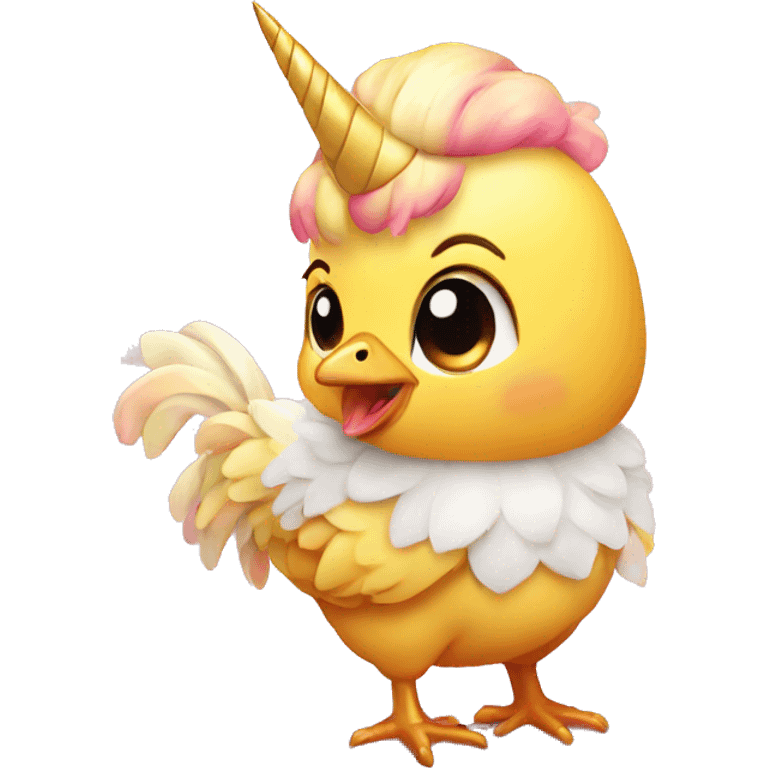 Baby chicken with unicorn  emoji