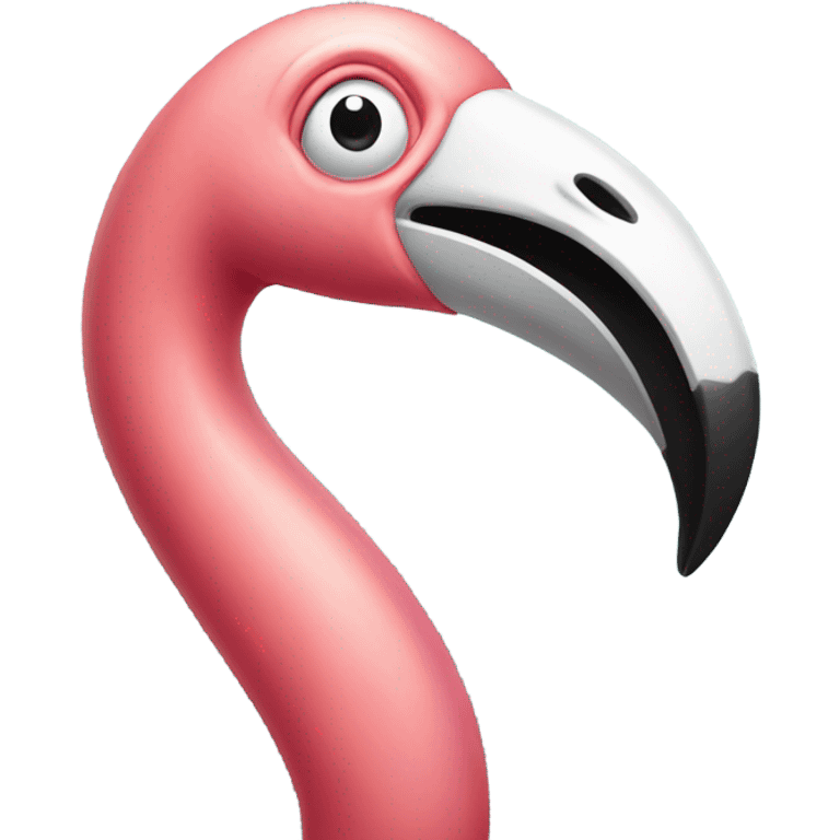 A scary flamingo emoji