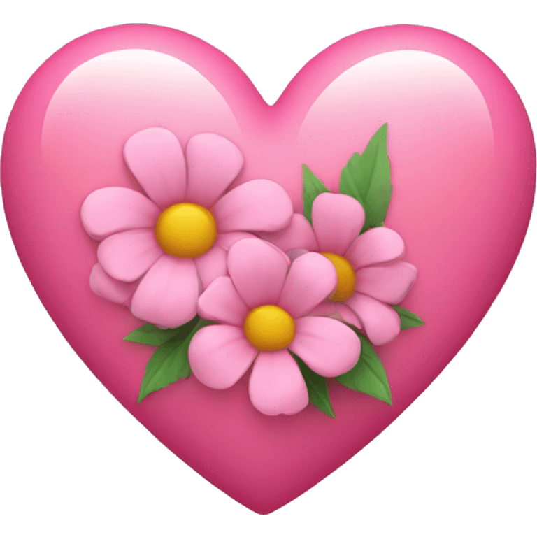 Pink heart with flowers emoji