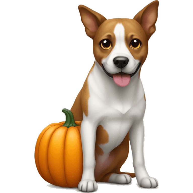 Dog with pumpkin emoji