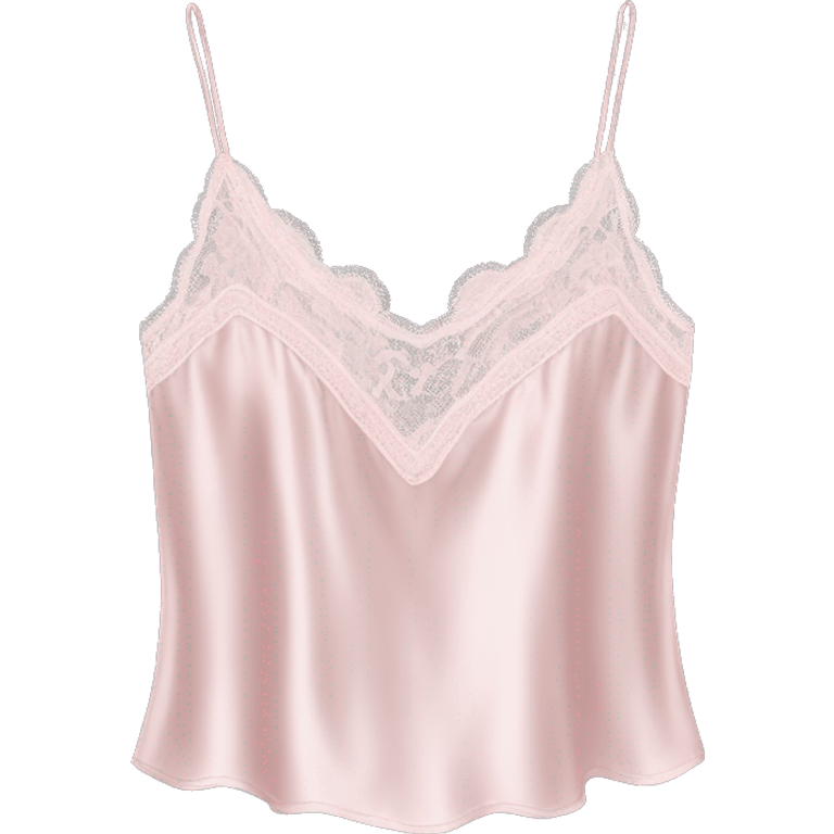 Realistic isolated pale pink silk lace camisole blouse.  emoji