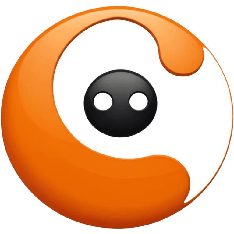 Orange and black ying yang emoji