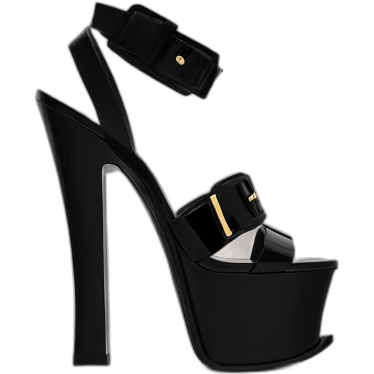 Ysl TRIBUTE PLATFORM SANDAL black PATENT LEATHER emoji