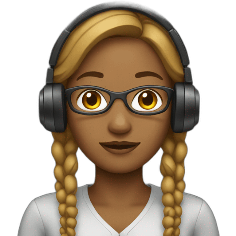 woman with headset emoji