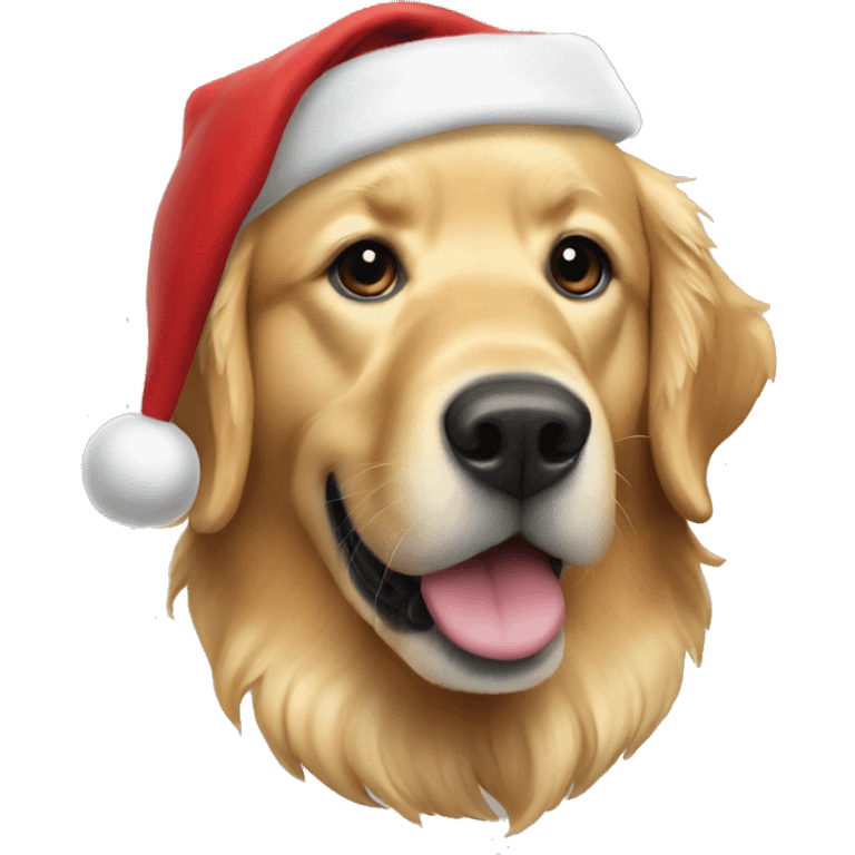 Golden retriever santa clous  emoji