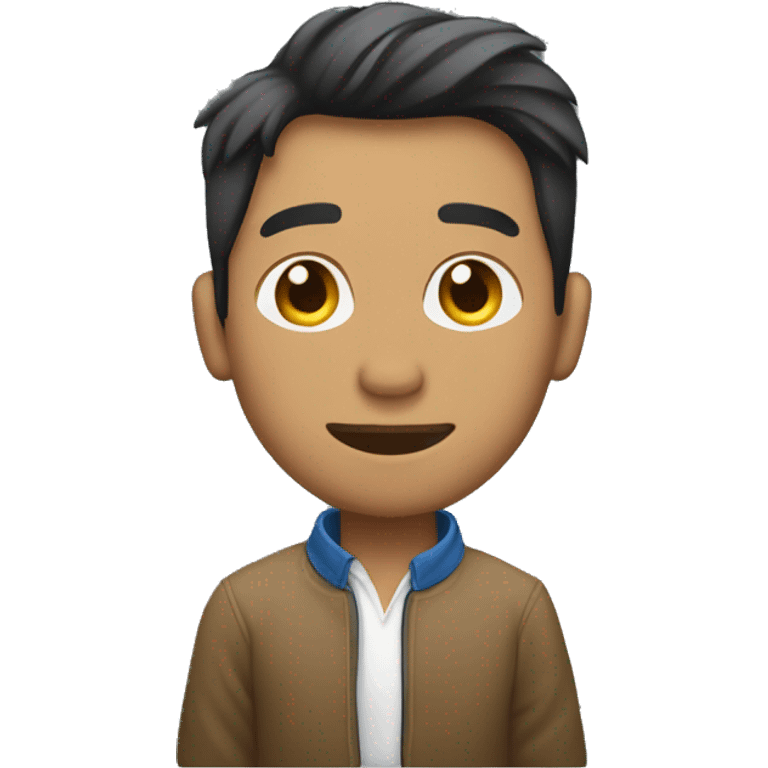 A white Filipino Developer in front of his Mac Book Laptop emoji