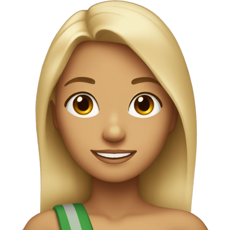 Pretty tan blonde brown eyed surfer girl  emoji