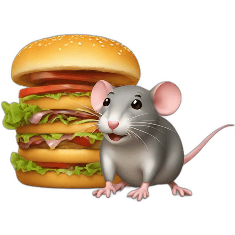 Rat with burger  emoji