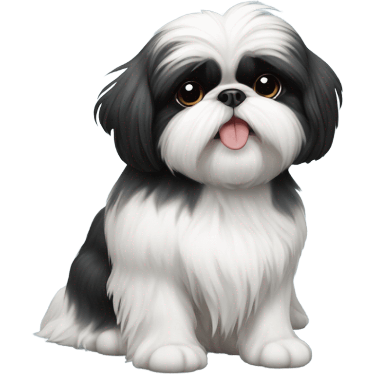 Black and white Shih tzu  emoji