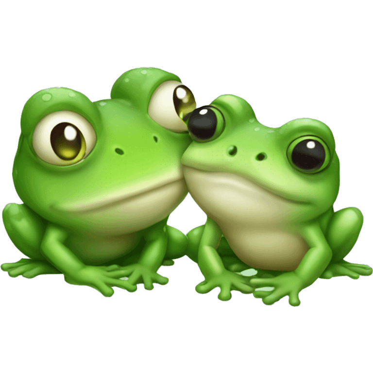 Cute frog kissing cute frog emoji