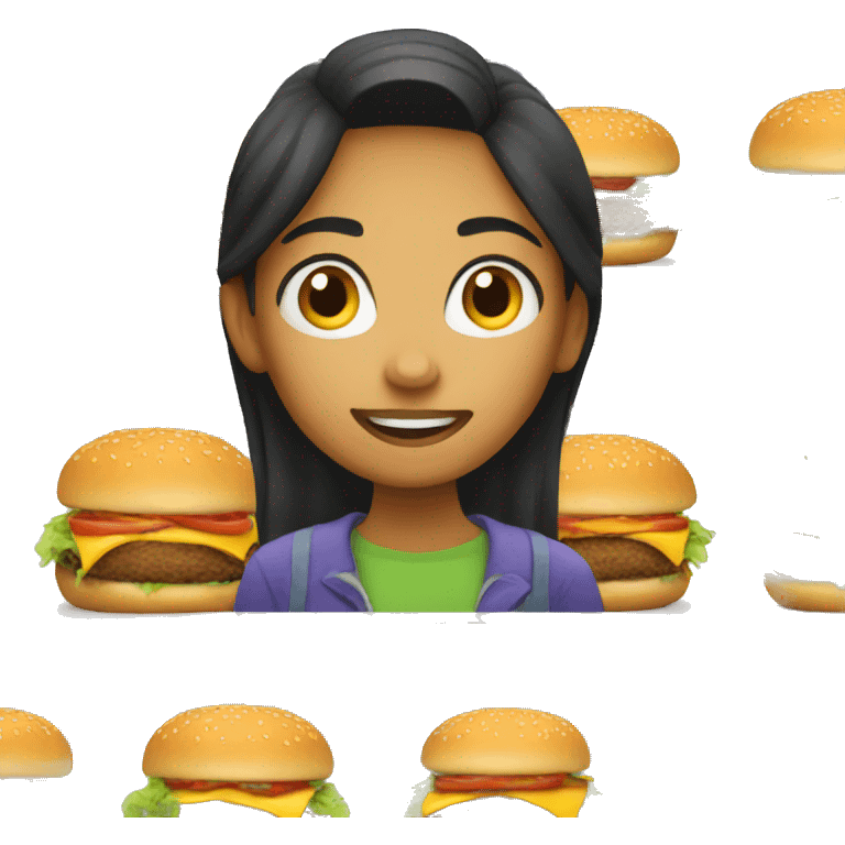 Girl eat burger emoji