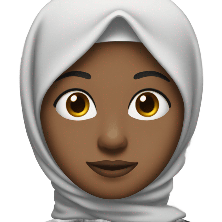 Black hijab , small eyes big mouth and medium nose emoji