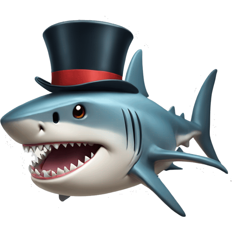 Shark with tophat emoji