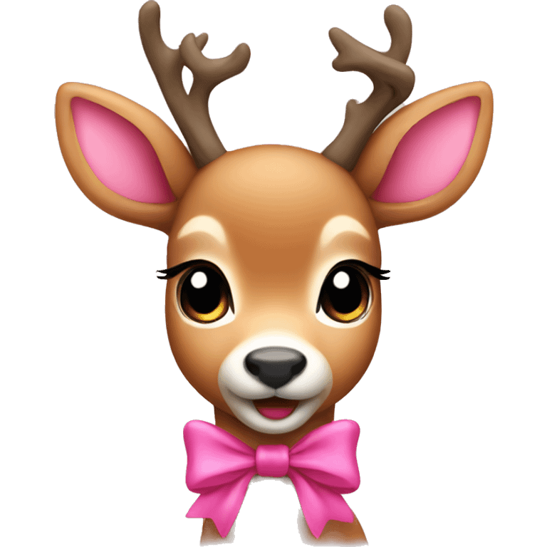 cute deer with a pink bow emoji