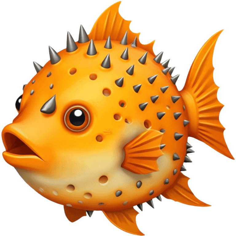 All Orange BlowFish facing forward With Spikes inside the state of Arizona emoji