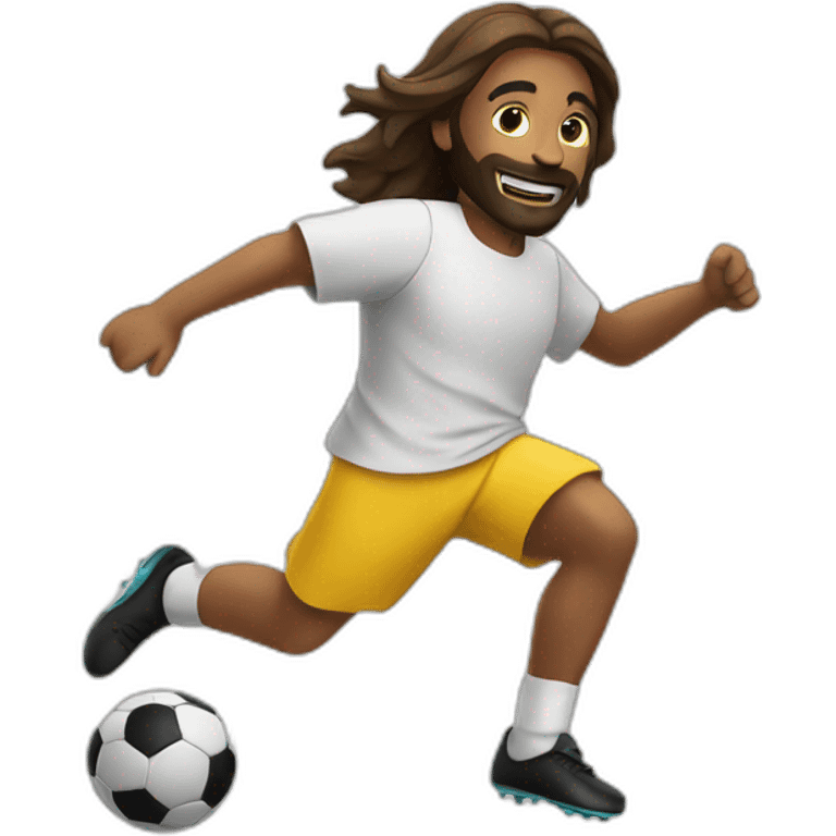 christ playing soccer emoji