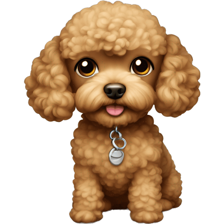 light brown male toy poodle with closed mouth emoji