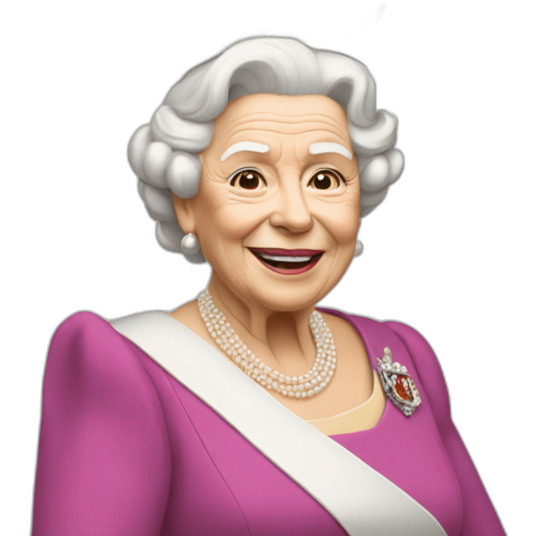 Queen Elizabeth waving emoji