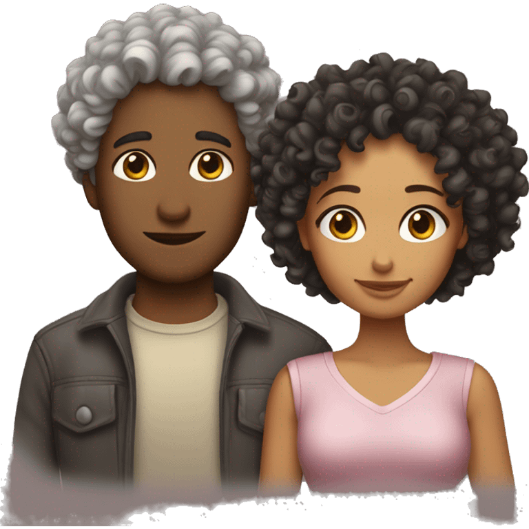 curly haired heterosexual couple emoji