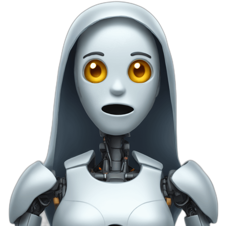 robot woman ghost saying oh no emoji