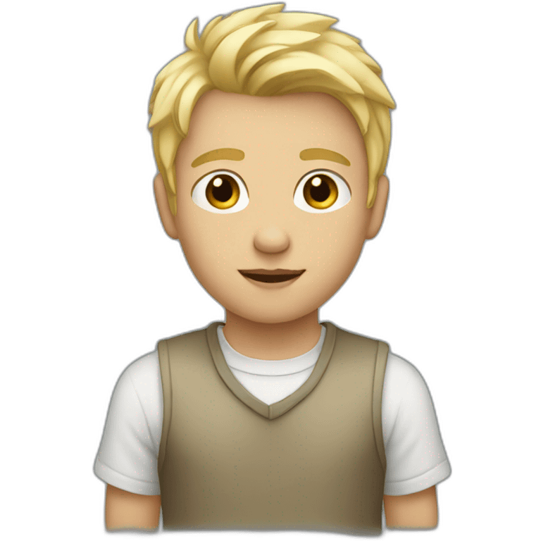 blond boy,black hair emoji