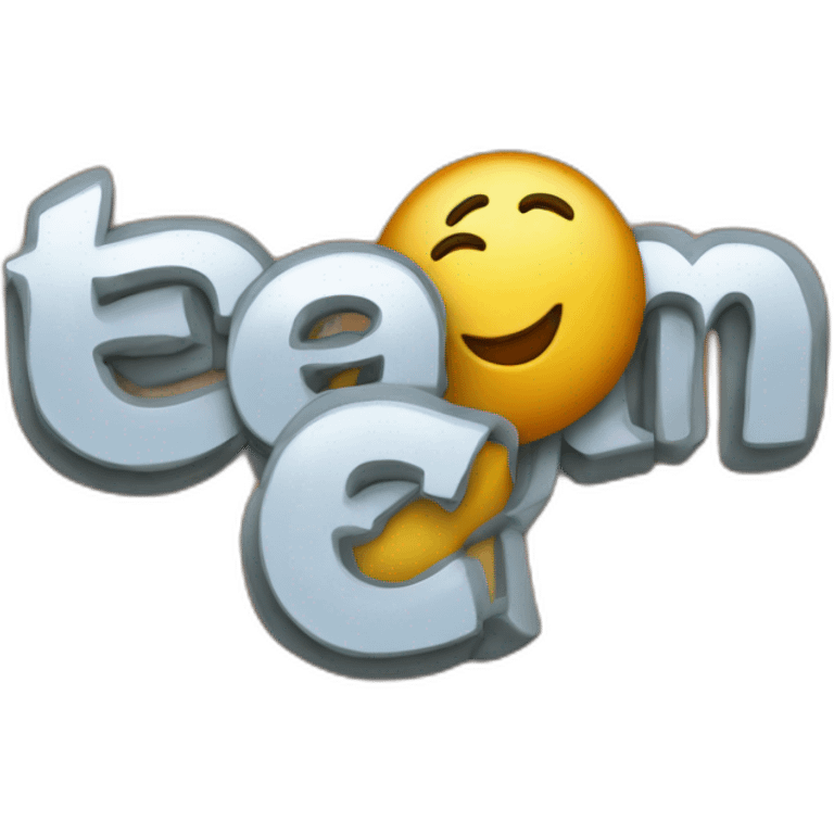 a sign spelling "team" with the letters "ea" crossed out and repalce with the letter "i" emoji