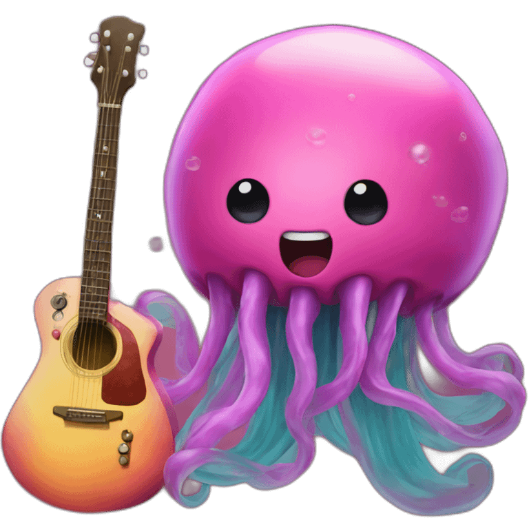 jellyfish playing a guitar emoji