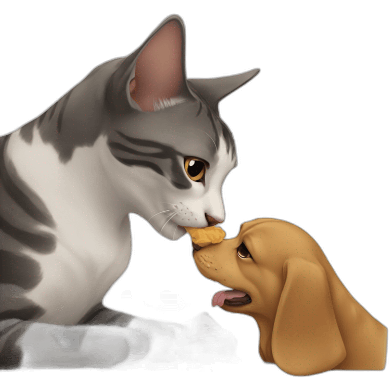 Cat eating dog emoji