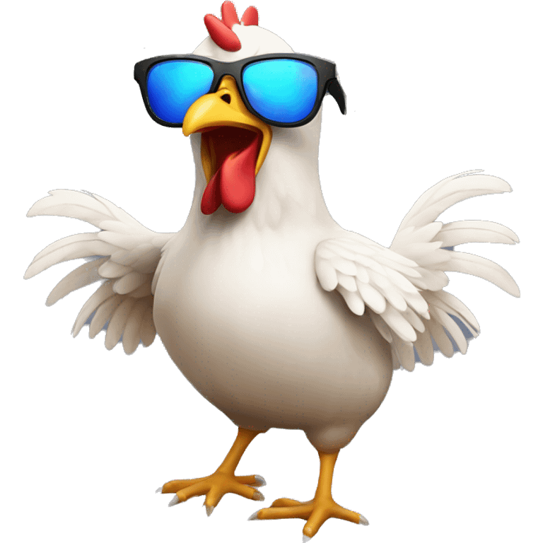 chicken with sunglasses dancing rave lights emoji