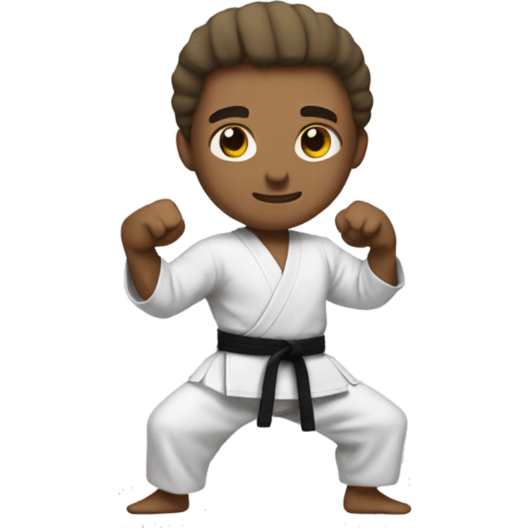 White man doing martial arts emoji