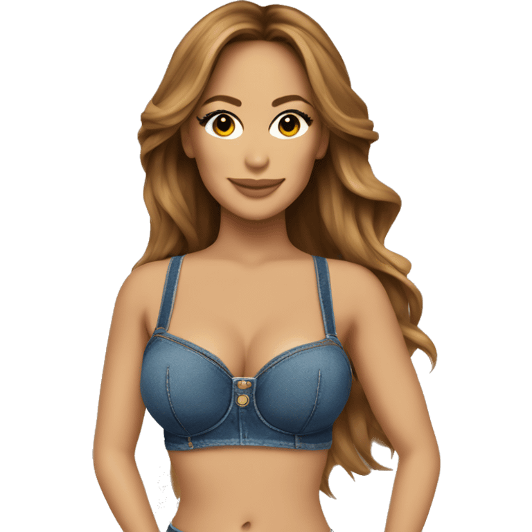 jennifer lopez with bra and jeans emoji