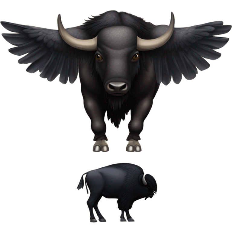 Buffalo stepping on a raven emoji