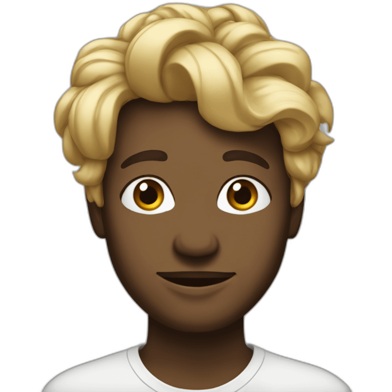 Métisse avec une touffe de cheveux emoji