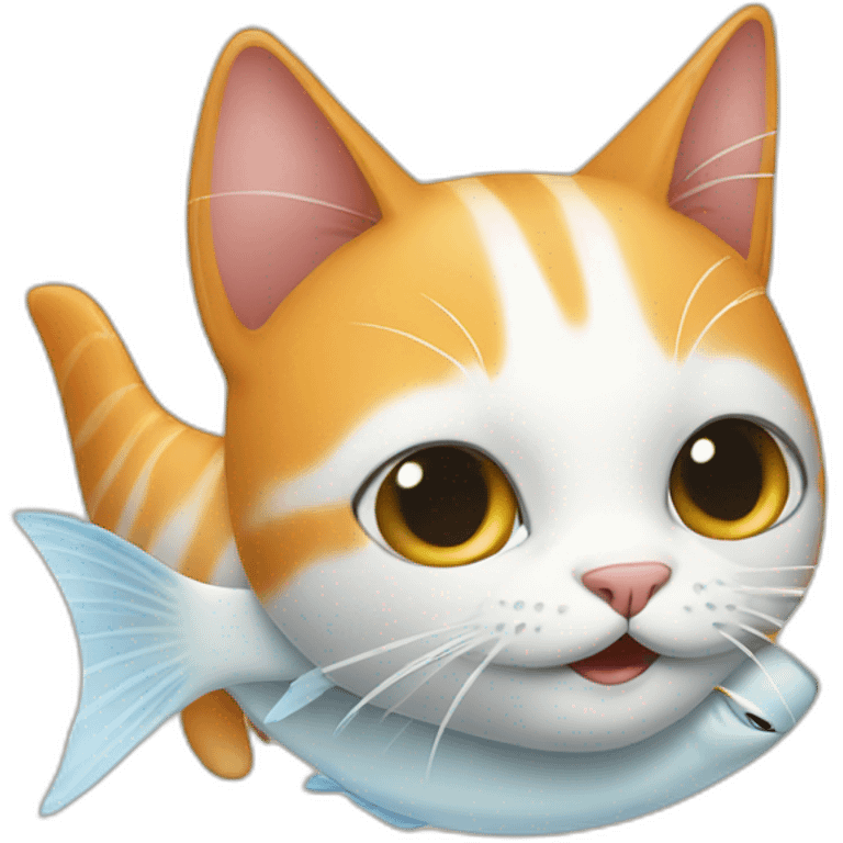 A cat with fish emoji