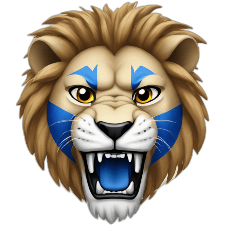 angry lion in israeli colours emoji