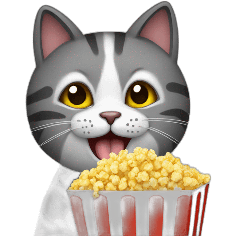 cat eating popcorn emoji