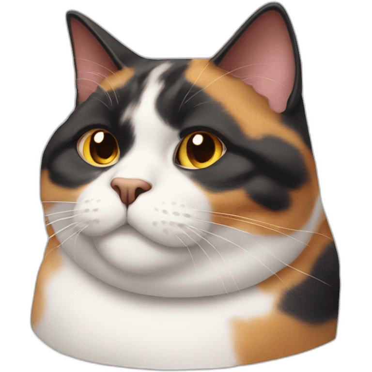 obese calico cat with double chin emoji