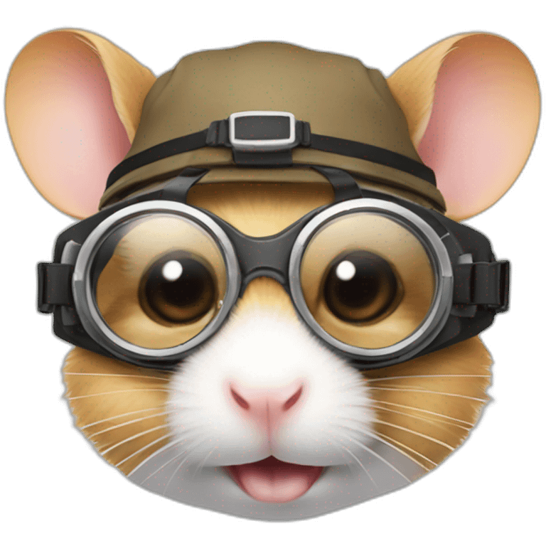 Hamster wearing goggles with a horn emoji