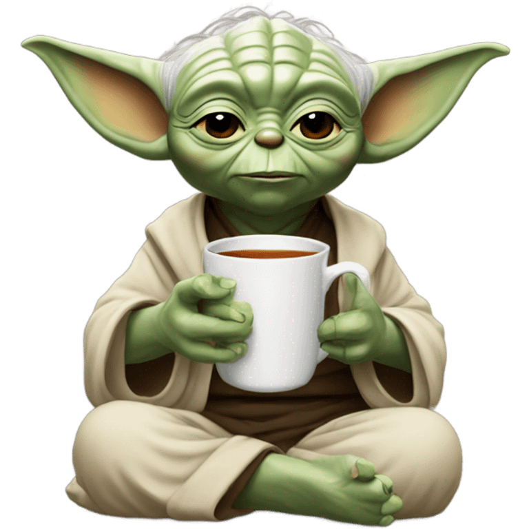 yoda drinking cup of tea emoji