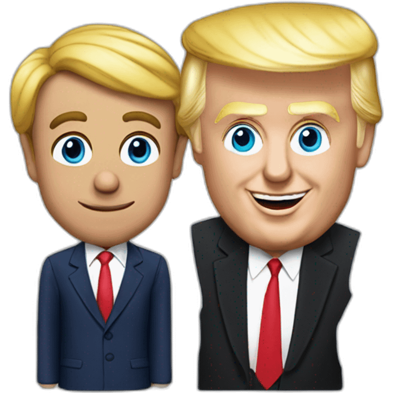 Emanuel macron jouant au uno avec donald trump emoji