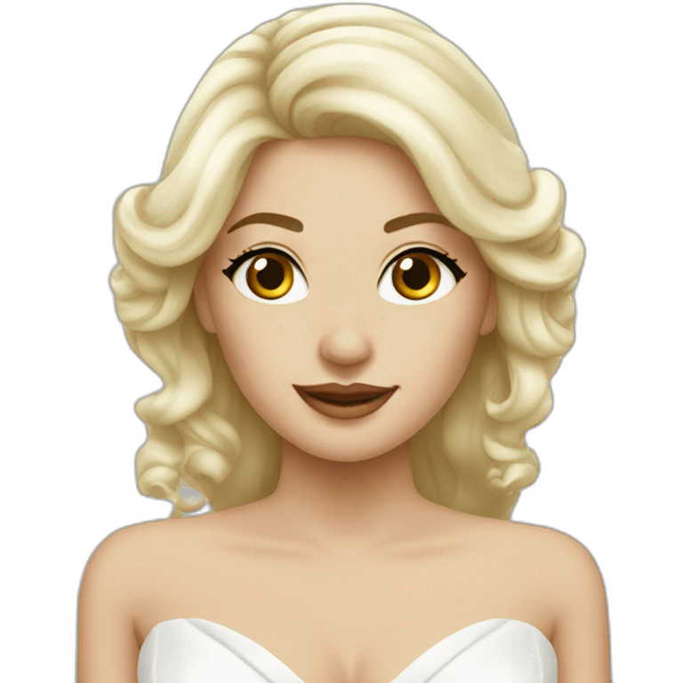 white blond beautiful bride emoji