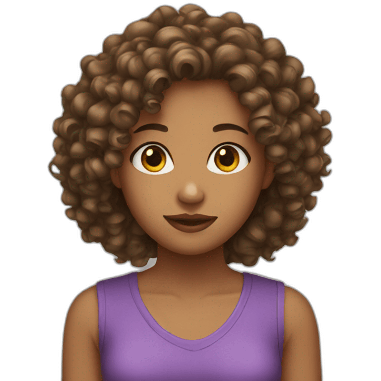 girl curly hair emoji