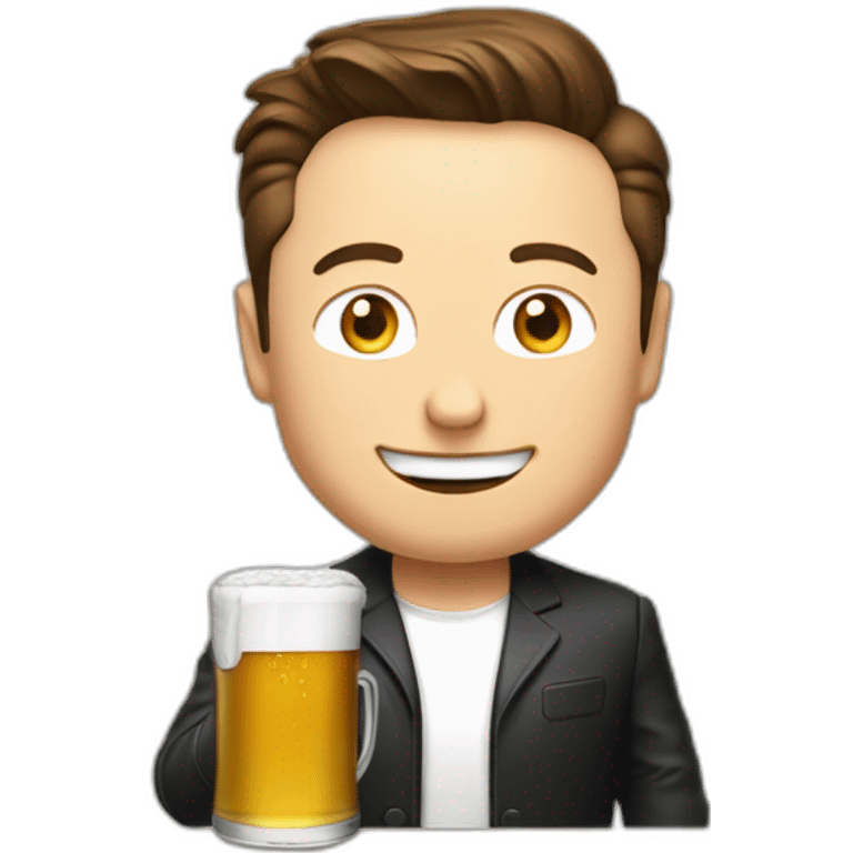 Elon musk qui boit une bière  emoji