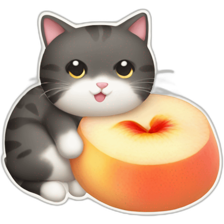 peach rice cake mochi cat emoji