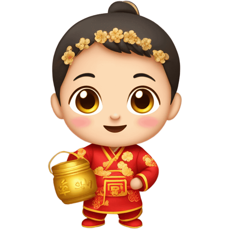 Chinese new year with baby face emoji