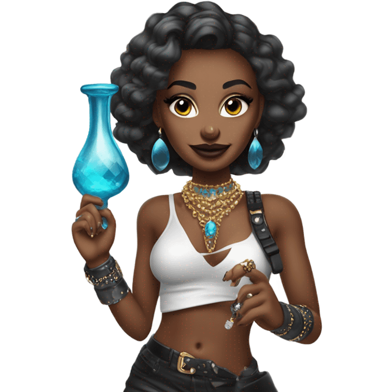 baddie holding a genie bottle emoji